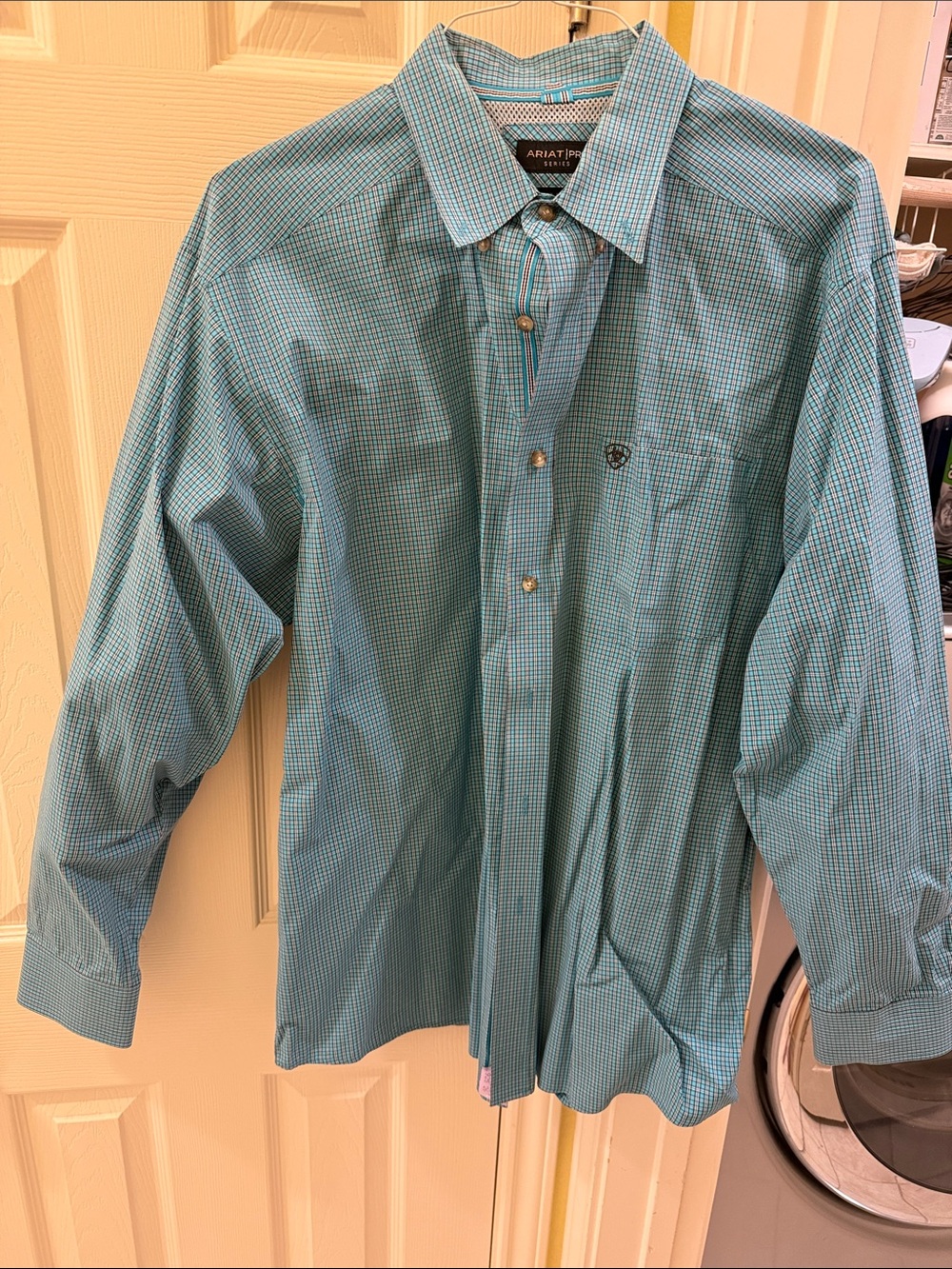 Ariat Men’s Teal Micro-Check Button-Down Shirt